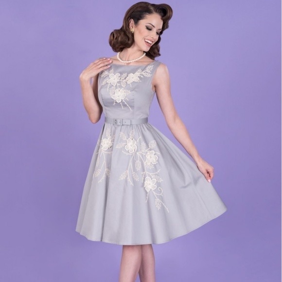 4X Crystal Dress by Tatyana Gray White Vintage Inspired - Picture 1 of 3